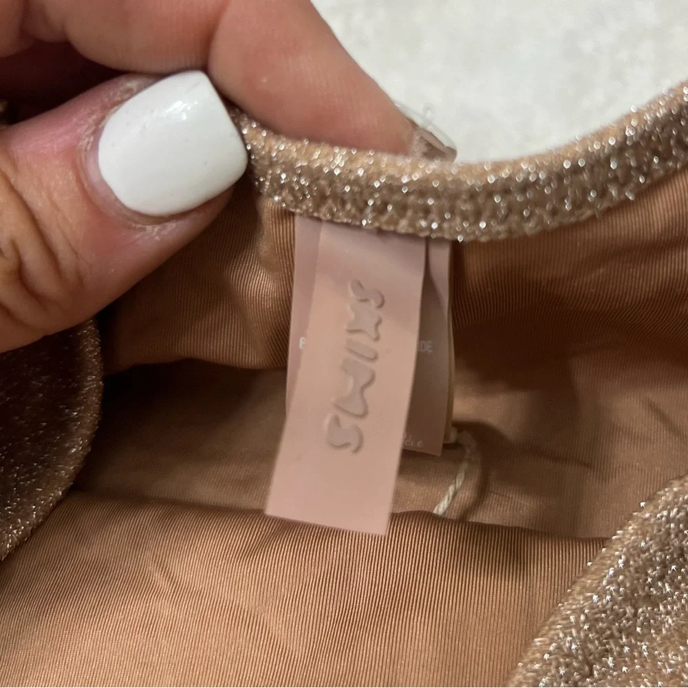 Skims Glitter Swim Mis Waist Bikini Bottoms Sienna Size XXS